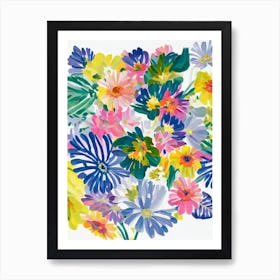 Gerberas Modern Colourful Flower Art Print