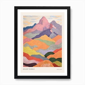 Mount Diablo United States 1 Colourful Mountain Illustration Poster Art Print