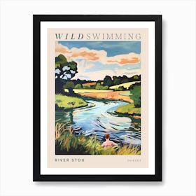 Wild Swimming At River Stou Dorset 2 Poster Art Print