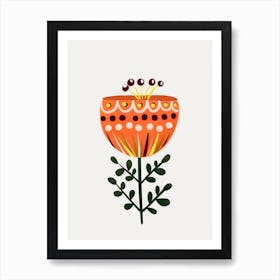 Orange Floral Art Print