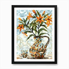 Lilies In A Vase Art Print