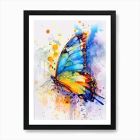 Butterfly Colourful Watercolour 3 Art Print