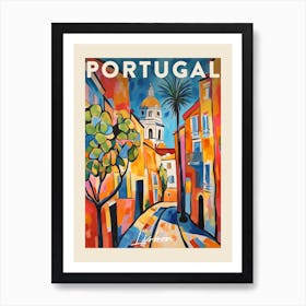 Lisbon Portugal 8 Fauvist Painting  Travel Poster Art Print