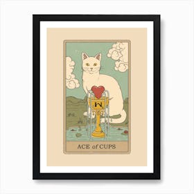 Ace Of Cups   Cats Tarot Art Print