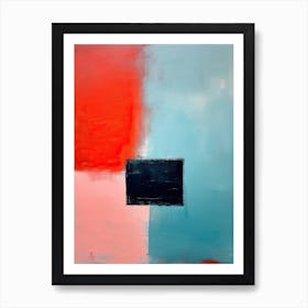 Red Blue And Black Colourful Abstract Art Print