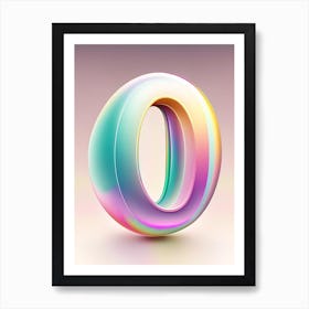 O, Alphabet Bubble Rainbow 2 Art Print