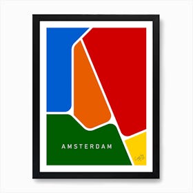 Amsterdam Metro Lines Abstract Art Print