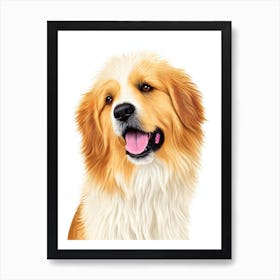 Pyrenean Shepherd Illustration Dog Art Print