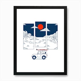 Sunset Rover Art Print