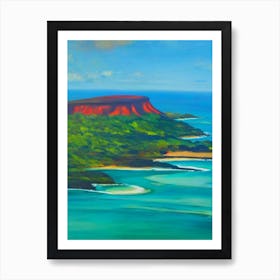 Hawaii Volcanoes National Park United States Of America Blue Oil Painting 1  Art Print