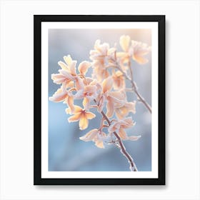 Frosty Botanical Witch Hazel 4 Art Print