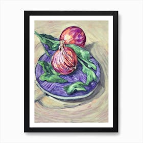 Red Onion Fauvist vegetable Art Print