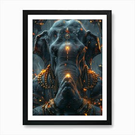 Hindu Elephant Art Print