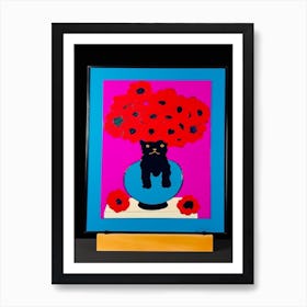 Anemone With A Cat 4 Pop Art  Art Print