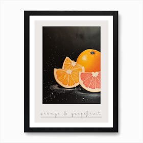 Art Deco Orange & Grapefruit Poster Art Print
