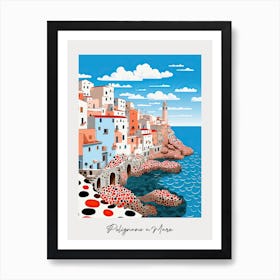 Poster Of Polignano A Mare, Italy, Illustration In The Style Of Pop Art 3 Art Print