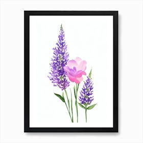 Lavender 2 Watercolour Flower Art Print