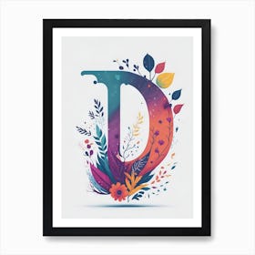 Colorful Letter D Illustration 56 Art Print