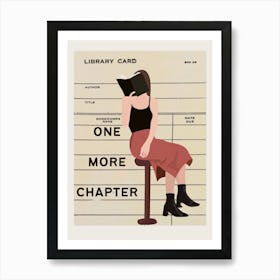 One More Chapter Library Card Art Print