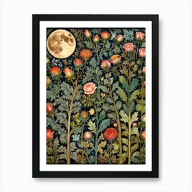 William Morris Roses In The Moonlight Art Print