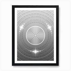 Geometric Glyph in White and Silver with Sparkle Array n.0087 Art Print