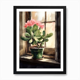 Easter Cactus Window 1 Art Print