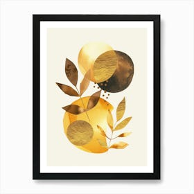 Golden Leaves 27 Art Print