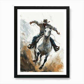 Western Cowboy Vintage Painting Art Print