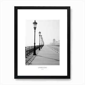 Poster Of Viareggio, Italy, Black And White Photo 2 Art Print