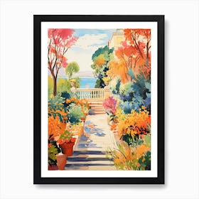 Giardini Botanici Villa Taranto, Italy In Autumn Fall Illustration 1 Art Print