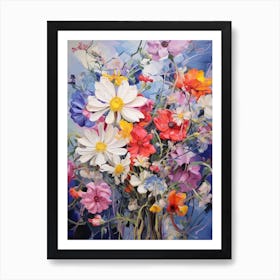 Abstract Flower Painting Cineraria Art Print