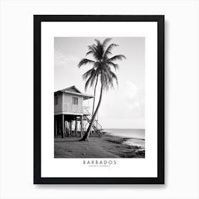 Poster Of Barbados, Black And White Analogue Photograph 3 Art Print