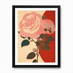 Roses Flower Big Bold Illustration 1 Art Print