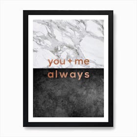 You & Me Always Copper Art Print