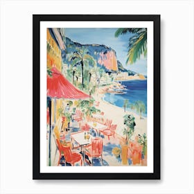 Palermo, Sicily   Italy Beach Club Lido Watercolour 2 Art Print