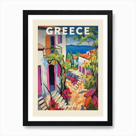 Rhodes Greece 1 Fauvist Painting Travel Poster Art Print