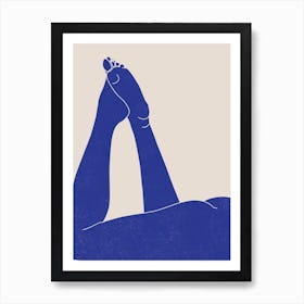 Nude Study Blue 3 Art Print