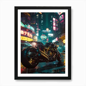 Motorcycle In A City 1 Art Print
