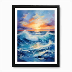 Ocean Waves At Sunset 2 Art Print