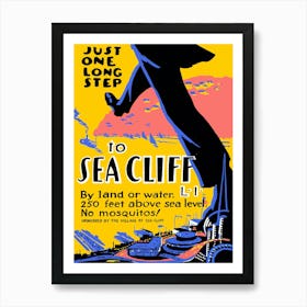 Just One Step To Sea Cliff Art Print