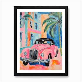 Vintage Car Matisse Style Drawing Colourful Art Print