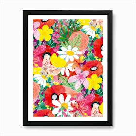 Floral Fabric Art Print