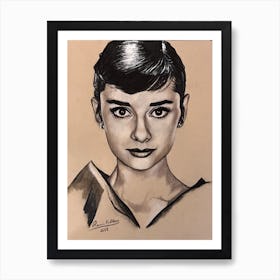 A portrait of Audrey Art Print