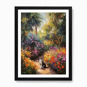 Painting Of A Cat In Royal Botanic Garden, Melbourne In The Style Of Impressionism 03 Art Print
