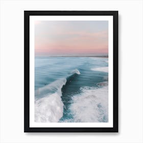 Pastel Sunset Beach Wave 1 Art Print