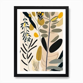 Wild Senna Wildflower Modern Muted Colours 2 Art Print