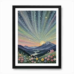 Cosmic Sunset Art Print