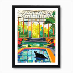 Kew Gardens United Kingdom, Cats Matisse Style 3 Art Print