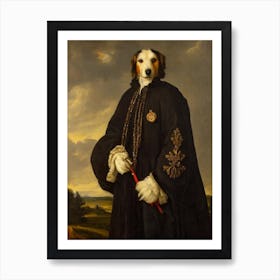 Polish Lowland Sheepdog Renaissance Portrait Oil Painting Art Print