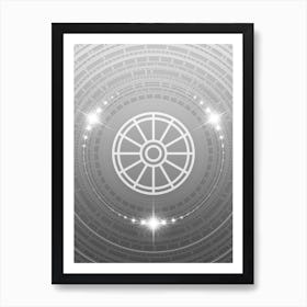 Geometric Glyph in White and Silver with Sparkle Array n.0328 Art Print